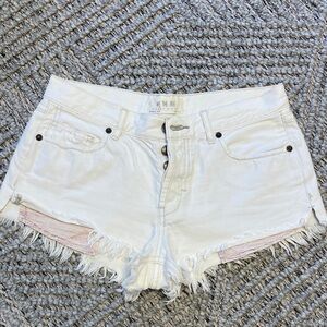 We The Free Light Jean Shorts with Frayed Hem